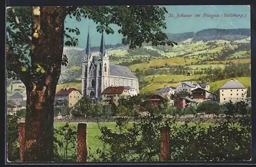 AK St. Johann im Pongau, Teilansicht mit Blick zur Kirche