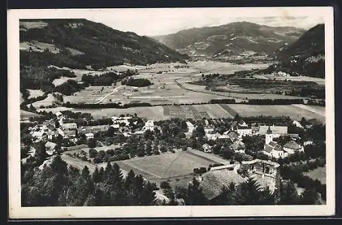 AK Teufenbach im Murtal, Ortsansicht mit Blick über die Umgebung