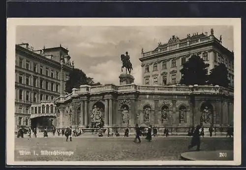 AK Wien, Albrechtsrampe mit Denkmal