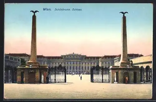 AK Wien, Schloss Schönbrunn, Blick auf das Tor