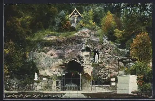 AK Maria-Gugging, Lourdes-Grotte - Frontalansicht