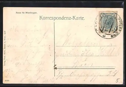 AK Baden b. Wien, Helenenthal mit Rauhenstein