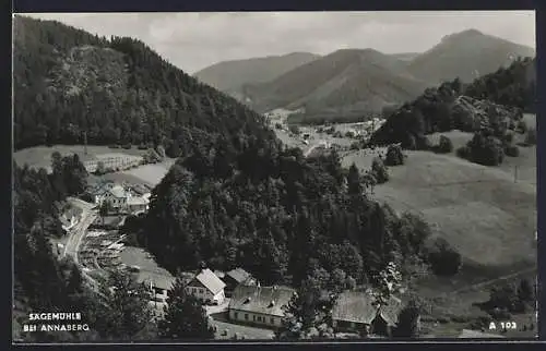 AK Annaberg, Sägemühle aus der Vogelschau