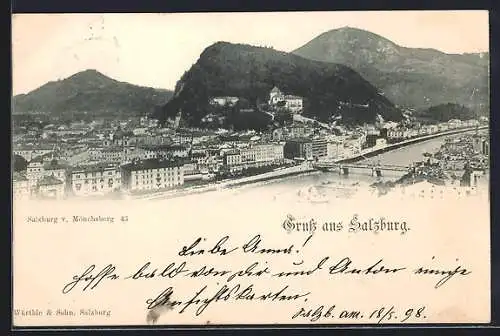 AK Salzburg, Aussicht vom Mönchsberg