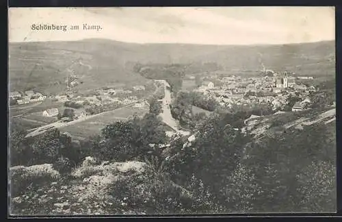 AK Schönberg am Kamp, Panoramablick vom Berg aus gesehen