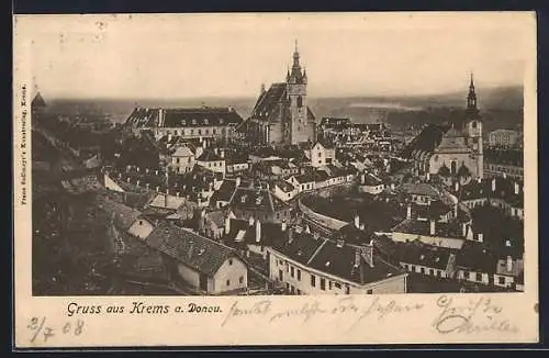 AK Krems a. Donau, Blick über die Dächer