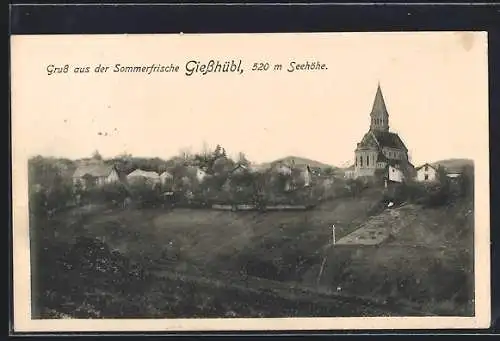 AK Giesshübl, Teilansicht mit Kirche