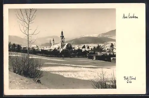 AK Leoben, Ortsansicht im Schnee