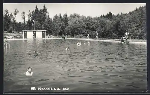 AK St. Johann i. d. H., Badegäste im Freibad