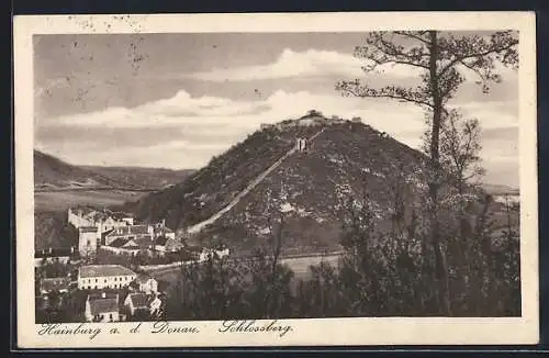 AK Hainburg a. d. Donau, Blick auf den Schlossberg