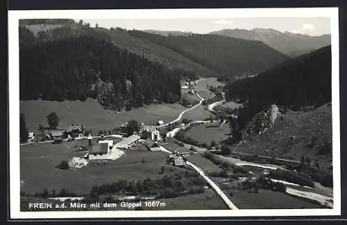 AK Frein a. d. Mürz, Ortsansicht mit dem Gippel