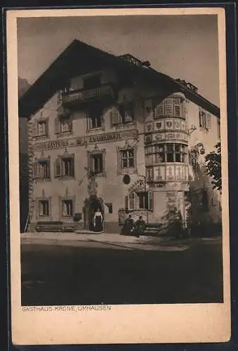 AK Umhausen, Ansicht vom Gasthaus Krone