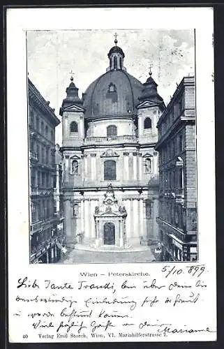 AK Wien, Ansicht der Peterskirche