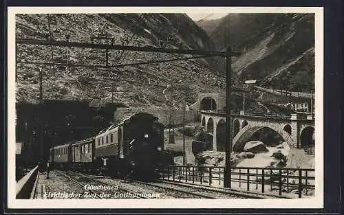 AK Goeschenen, Elektrischer Zug der Gotthardbahn