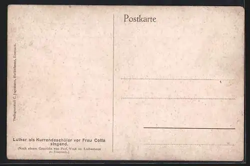 AK Der Kurrendeschüler Luther singt vor Frau Colta