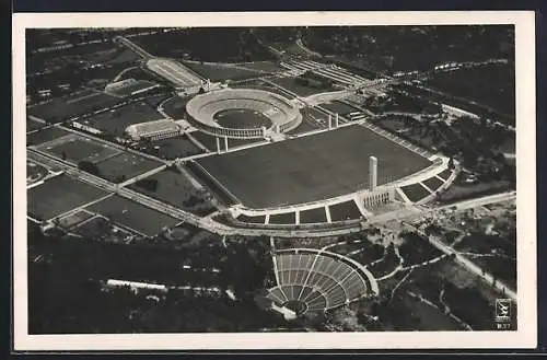 AK Berlin, Reichssportfeld, Olympiade 1936, Luftaufnahme des Olympiastadions