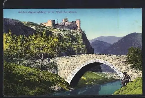 AK Bozen / Bolzano, Schloss Sigmundskron an der Etsch