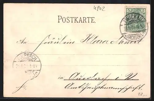 Lithographie Interlaken, Hoffmann`s Stärkefabriken Salzuflen, Brienzersee, Ortsansicht