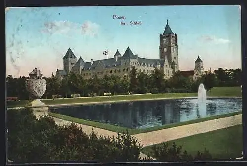 AK Posen-Poznan, Blick zum königlichen Schloss