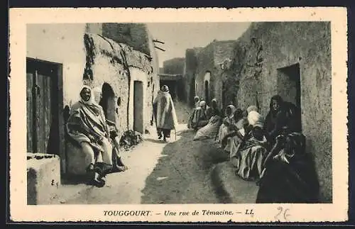 AK Touggourt, Une rue de Témacine, Strassenpartie