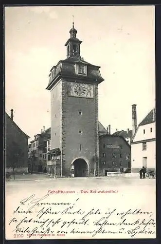 AK Schaffhausen, Strassenpartie am Schwabenthor