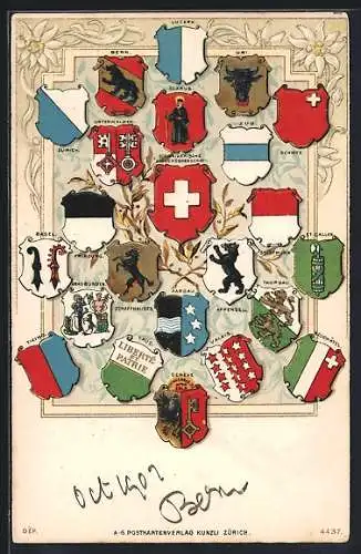 AK Zürich, Schweizer Wappen, Luzern, Bern, Uri