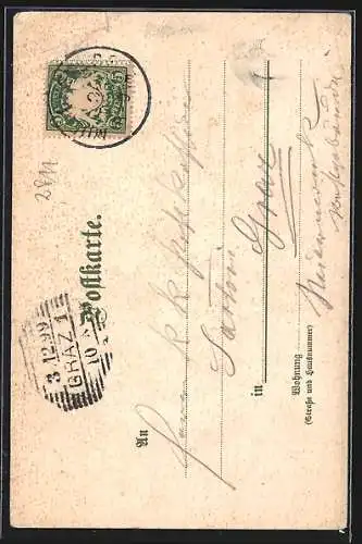 Lithographie Münchner Hofbräuhaus, Grosser Gesellschafts Saal