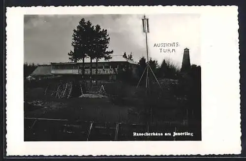 AK Rasocherhaus, Berghütte am Jauerling mit Aussichtsturm