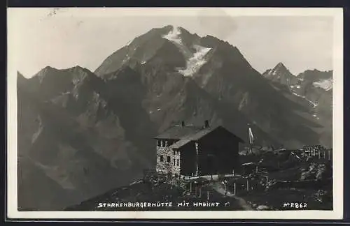 AK Starkenburgerhütte, Berghütte mit Habicht