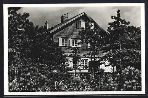 AK Schutzhaus der Alpinen Gesellschaft Bergsteiger, Berghütte bei Gainfarn