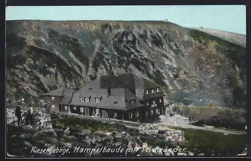 AK Hampelbaude, Blick auf die Baude im Riesengebirge