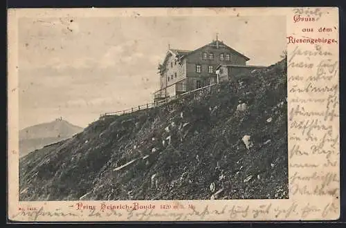 AK Prinz Heinrich-Baude, Berghütte im Riesengebirge