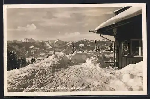 AK Neureuthaus, Blick von der Berghütte gegen Hirschberg und Kampen