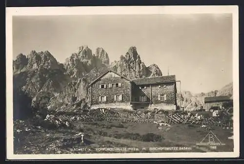 AK Hofpurgl-Hütte, Berghütte am Dachstein mit Bischofsmütze