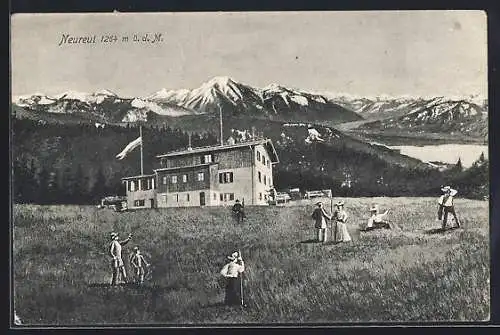 AK Neureut-Haus, Berghütte mit Gebirsgpanorama