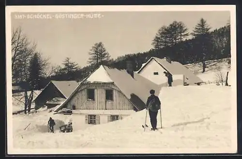 AK Göstinger Hütte im Winter auf dem Schöckel