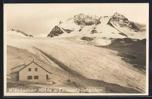 AK Wiesbadner Hütte mit Vermuntgletscher