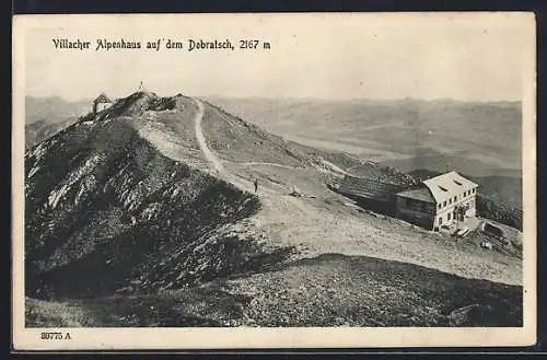 AK Villacher Alpenhaus auf dem Dobratsch, Bergpanorama