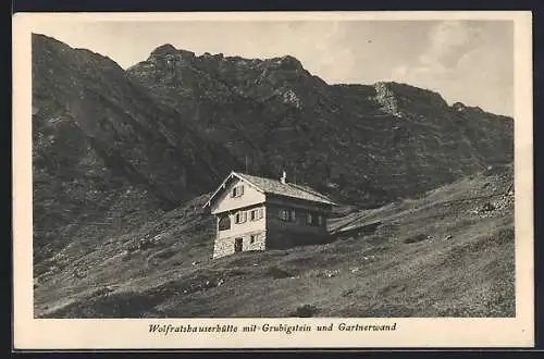 AK Wolfratshauserhütte mit Grubigstein und Gartnerwand