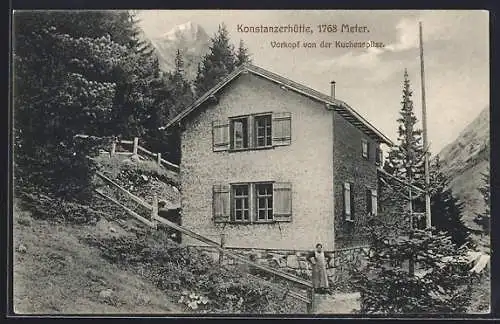 AK Konstanzerhütte mit Vorkopf der Kuchenspitze