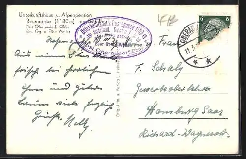 AK Unterkunftshaus Rosengasse mit kl. Traithen