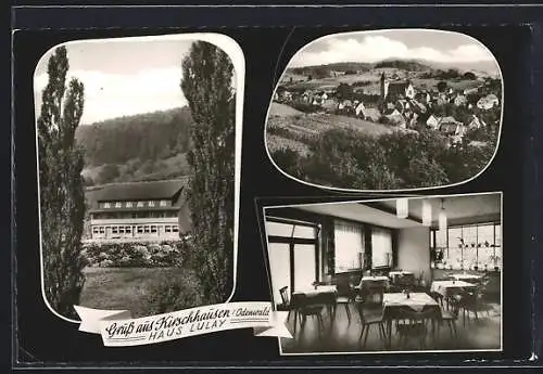 AK Kirschhausen /Odenwald, Hotel Haus Lulay, Teilansicht der Ortschaft