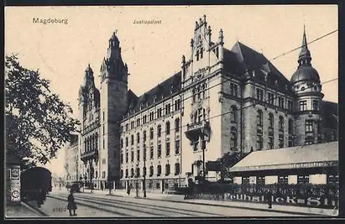 AK Magdeburg, Strassenpartie am Justizpalast