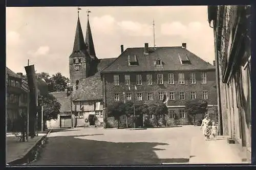 AK Osterwieck /Harz, Blick über den Marktplatz