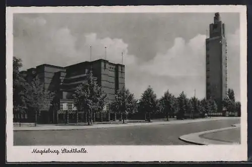 AK Magdeburg, Strassenpartie an der Stadthalle