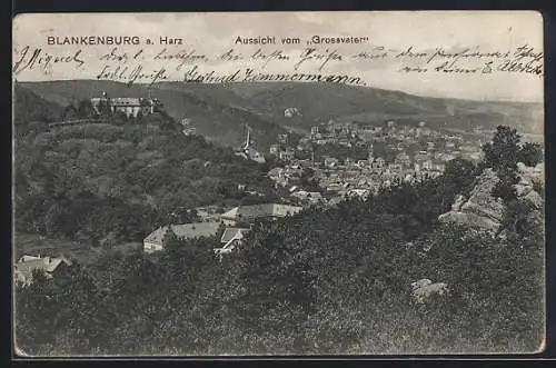 AK Blankenburg a. Harz, Aussicht vom Grossvater