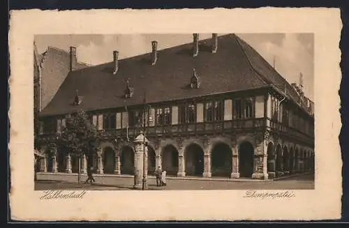 AK Halberstadt, Domprobstei und Litfasssäule