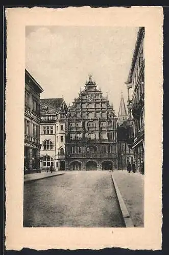 AK Braunschweig, Poststrasse mit Gewandhaus