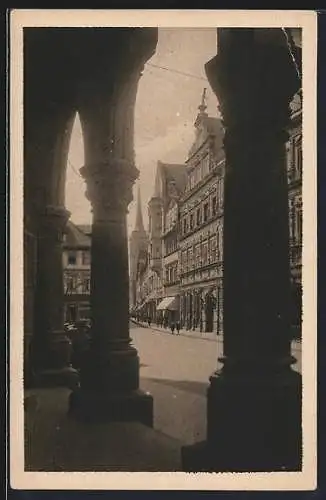 AK Erfurt, Blick vom Rathaus auf den Markt