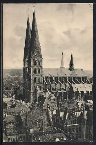 AK Lübeck, St. Marien-Kirche, Gesamtansicht vom Petriturm gesehen